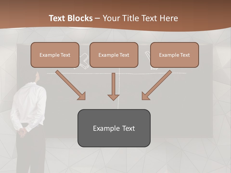 A Man Standing In Front Of A Blackboard With Arrows Drawn On It PowerPoint Template
