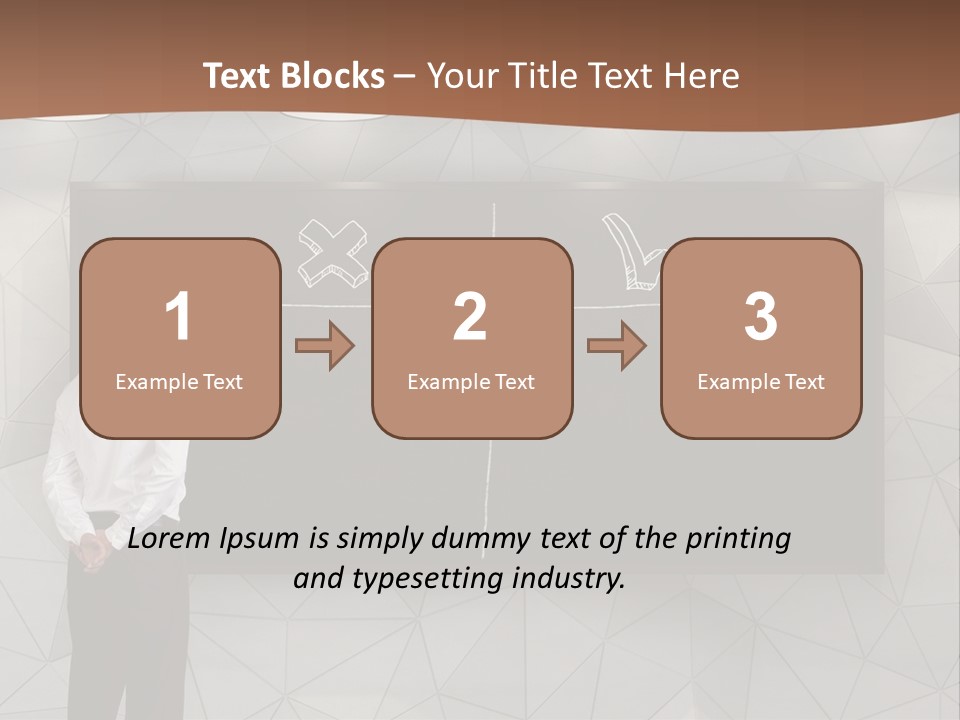 A Man Standing In Front Of A Blackboard With Arrows Drawn On It PowerPoint Template