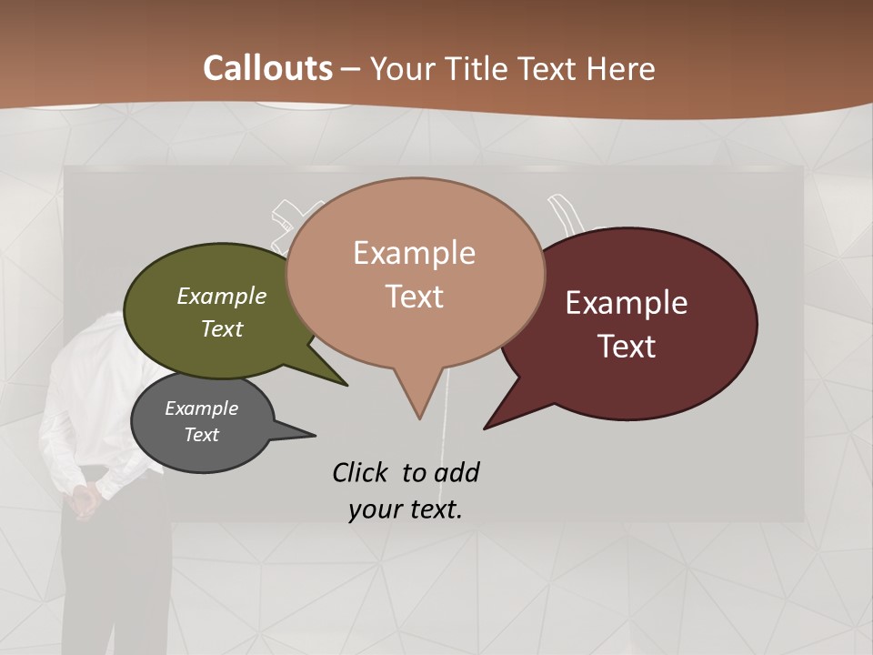 A Man Standing In Front Of A Blackboard With Arrows Drawn On It PowerPoint Template