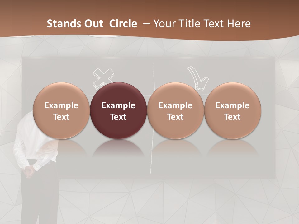 A Man Standing In Front Of A Blackboard With Arrows Drawn On It PowerPoint Template