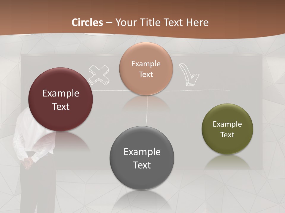 A Man Standing In Front Of A Blackboard With Arrows Drawn On It PowerPoint Template