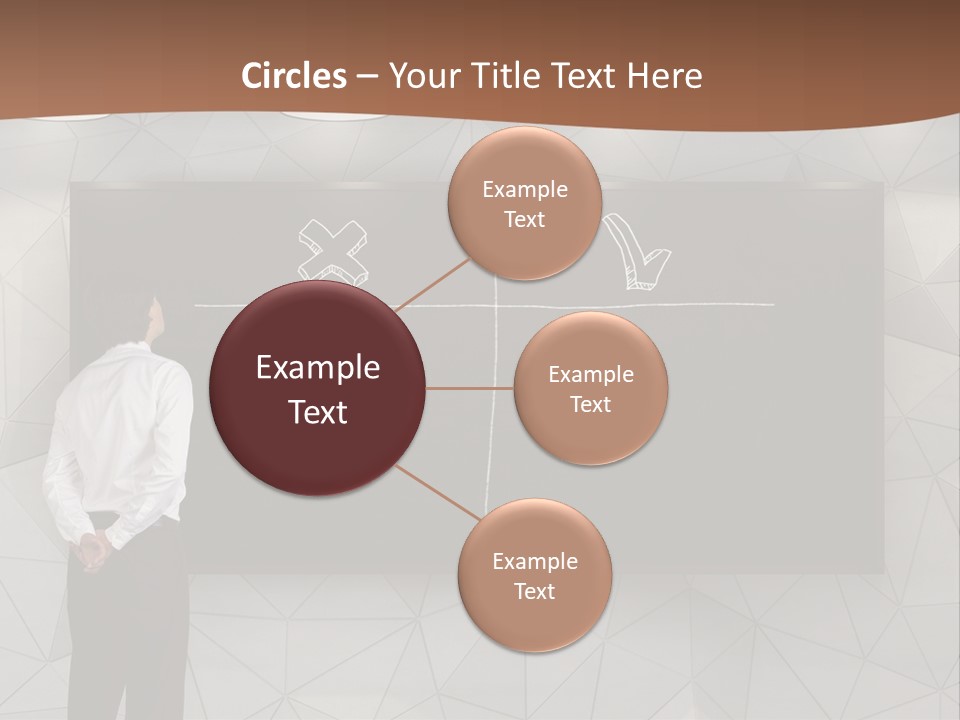 A Man Standing In Front Of A Blackboard With Arrows Drawn On It PowerPoint Template