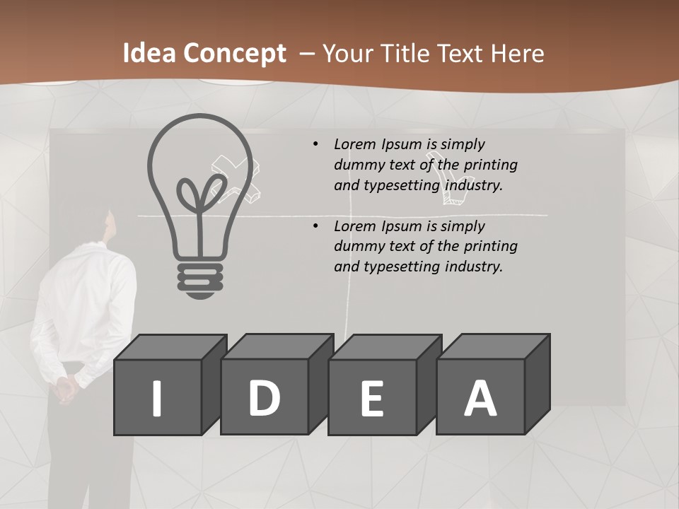 A Man Standing In Front Of A Blackboard With Arrows Drawn On It PowerPoint Template