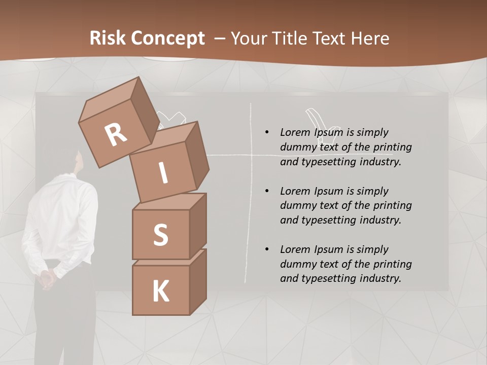 A Man Standing In Front Of A Blackboard With Arrows Drawn On It PowerPoint Template