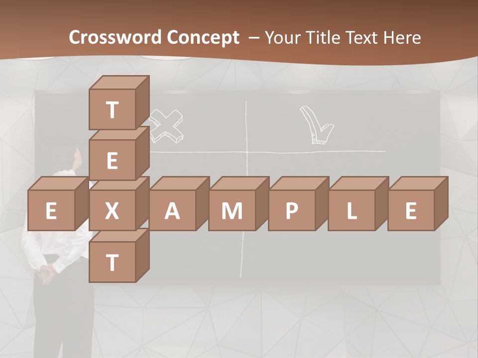 A Man Standing In Front Of A Blackboard With Arrows Drawn On It PowerPoint Template