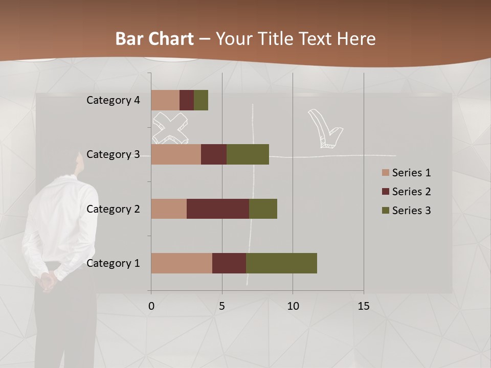 A Man Standing In Front Of A Blackboard With Arrows Drawn On It PowerPoint Template