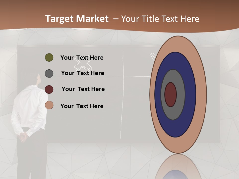 A Man Standing In Front Of A Blackboard With Arrows Drawn On It PowerPoint Template