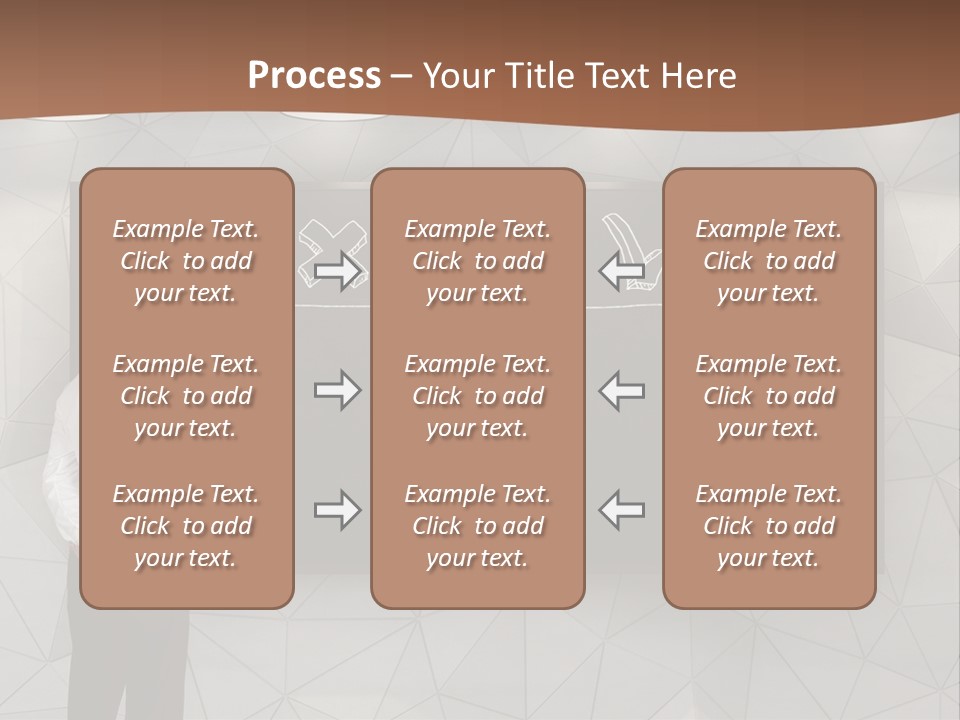 A Man Standing In Front Of A Blackboard With Arrows Drawn On It PowerPoint Template
