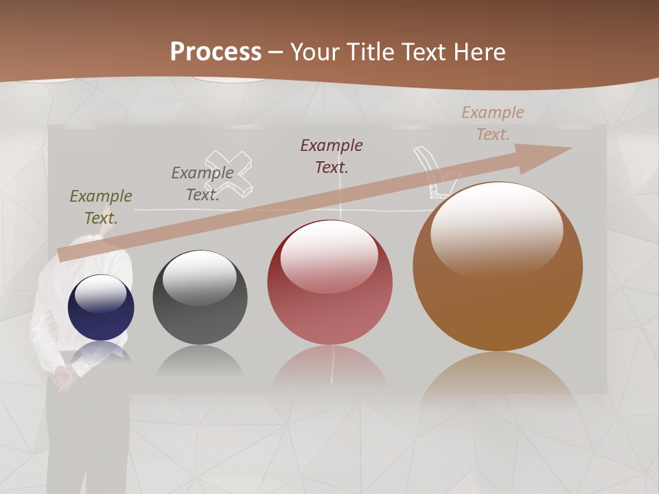 A Man Standing In Front Of A Blackboard With Arrows Drawn On It PowerPoint Template