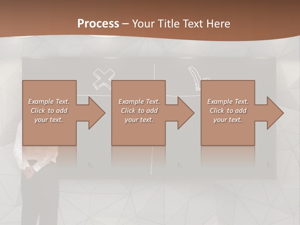 A Man Standing In Front Of A Blackboard With Arrows Drawn On It PowerPoint Template