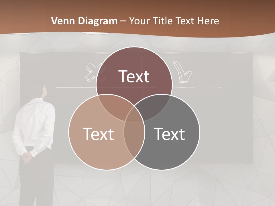A Man Standing In Front Of A Blackboard With Arrows Drawn On It PowerPoint Template