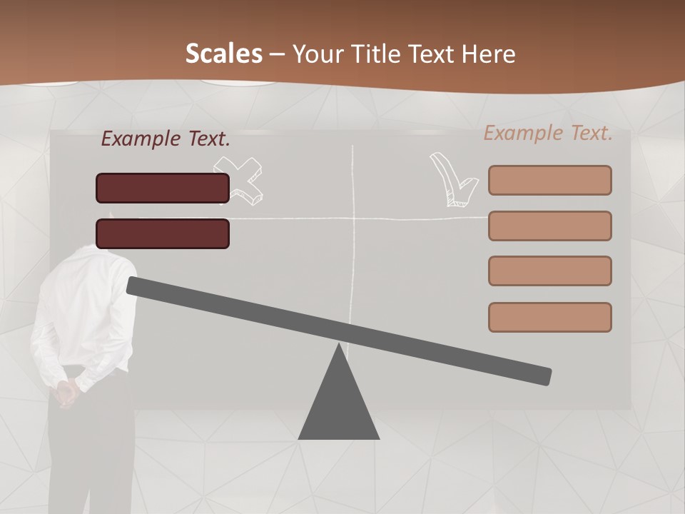 A Man Standing In Front Of A Blackboard With Arrows Drawn On It PowerPoint Template