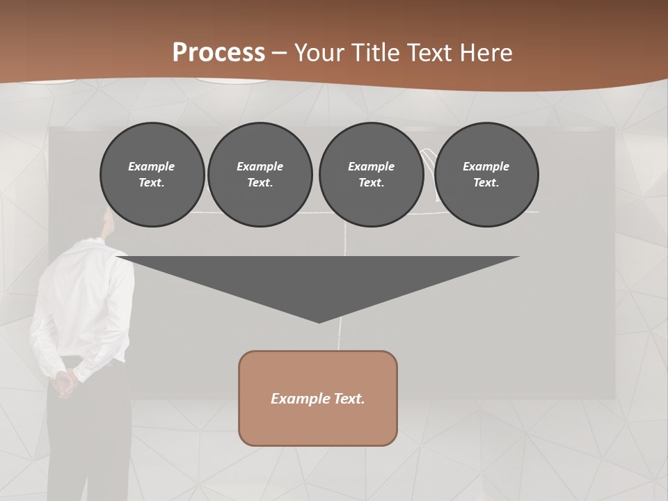 A Man Standing In Front Of A Blackboard With Arrows Drawn On It PowerPoint Template