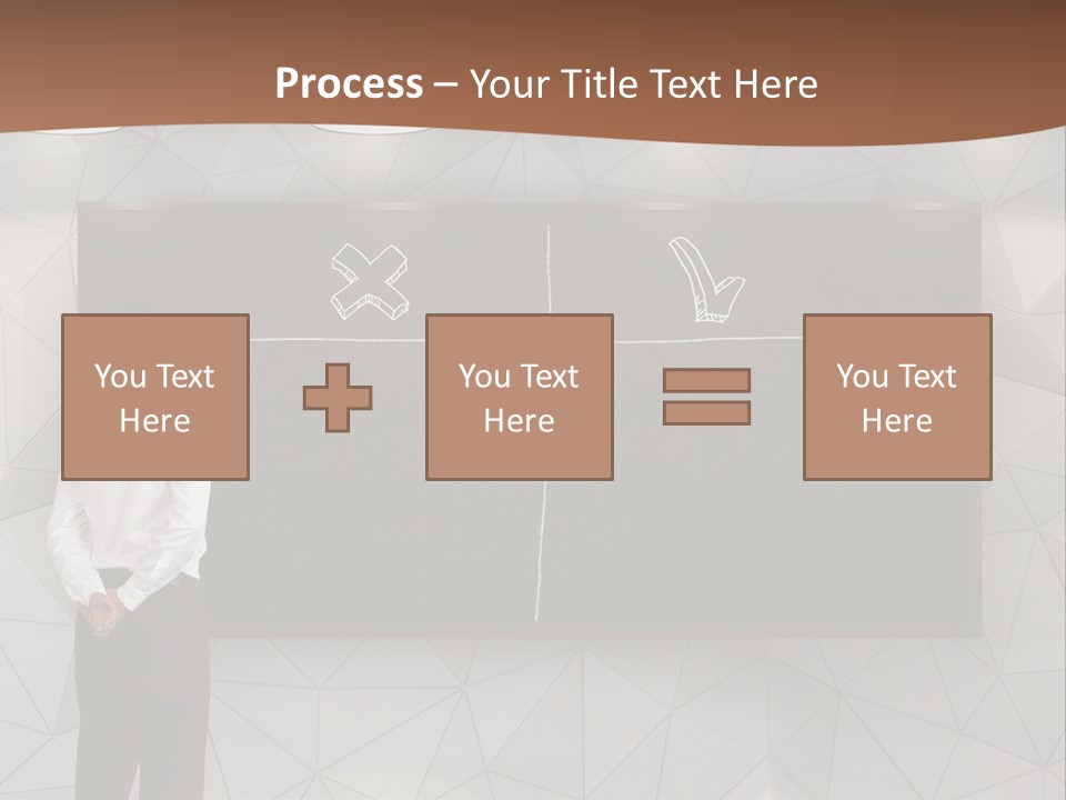 A Man Standing In Front Of A Blackboard With Arrows Drawn On It PowerPoint Template