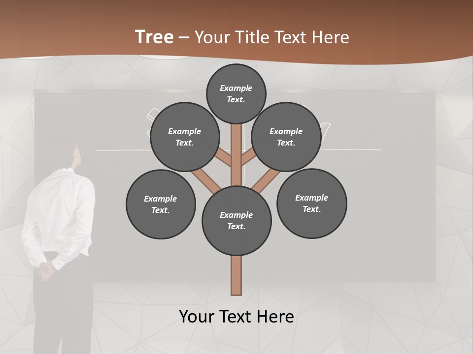 A Man Standing In Front Of A Blackboard With Arrows Drawn On It PowerPoint Template