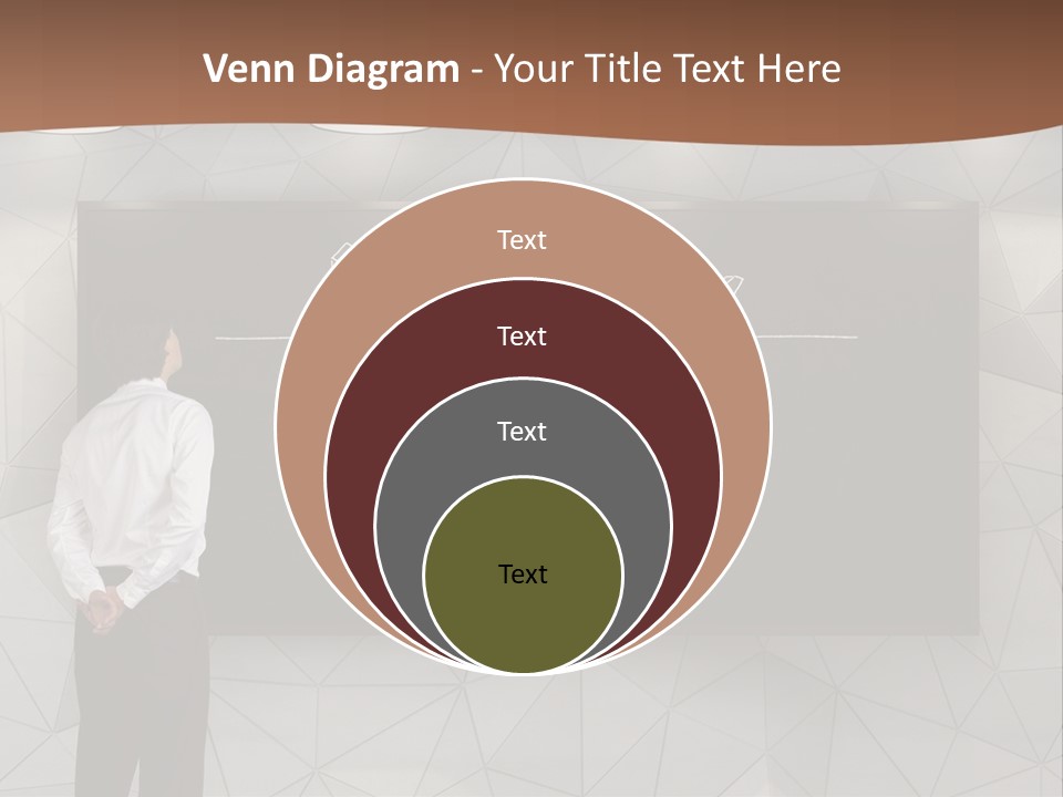 A Man Standing In Front Of A Blackboard With Arrows Drawn On It PowerPoint Template