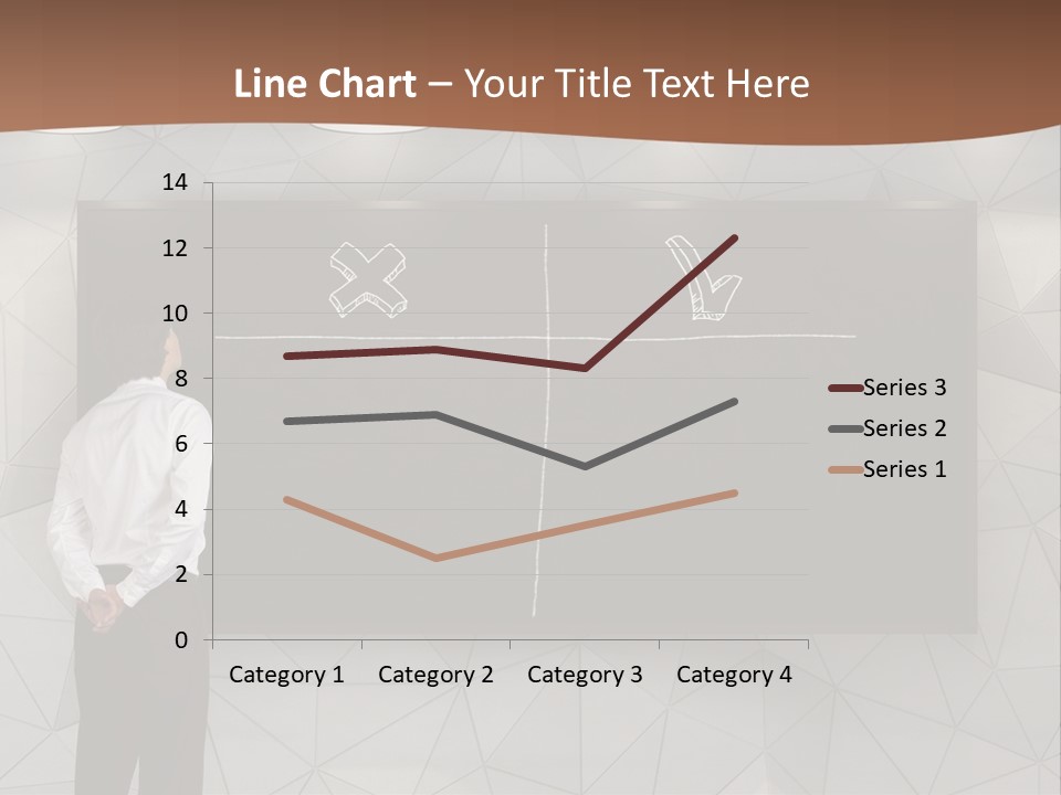 A Man Standing In Front Of A Blackboard With Arrows Drawn On It PowerPoint Template