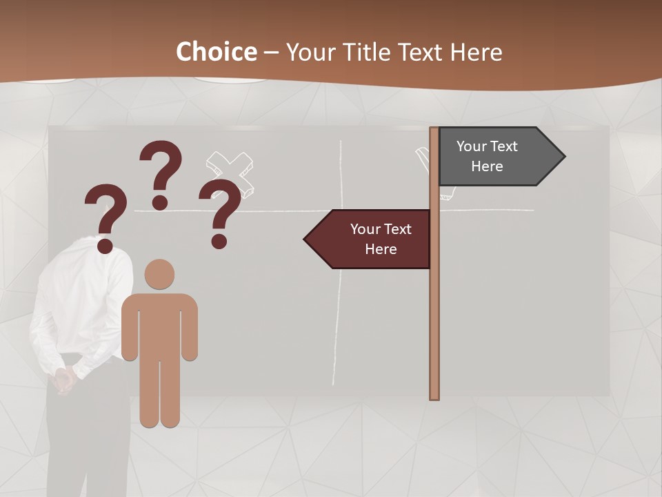 A Man Standing In Front Of A Blackboard With Arrows Drawn On It PowerPoint Template