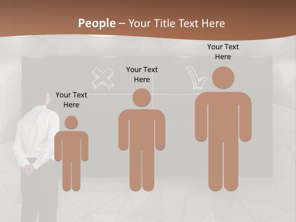 A Man Standing In Front Of A Blackboard With Arrows Drawn On It PowerPoint Template