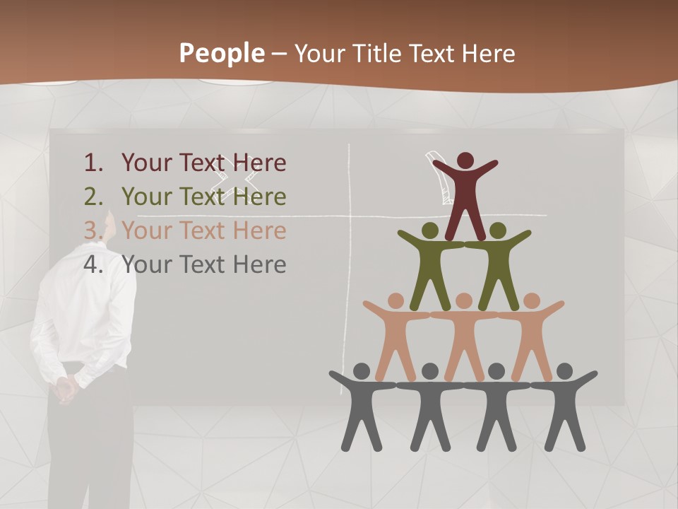 A Man Standing In Front Of A Blackboard With Arrows Drawn On It PowerPoint Template