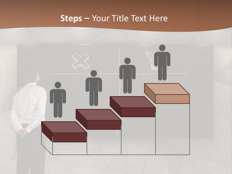 A Man Standing In Front Of A Blackboard With Arrows Drawn On It PowerPoint Template