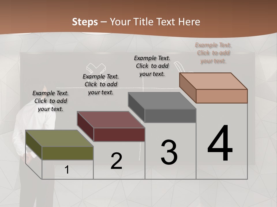 A Man Standing In Front Of A Blackboard With Arrows Drawn On It PowerPoint Template