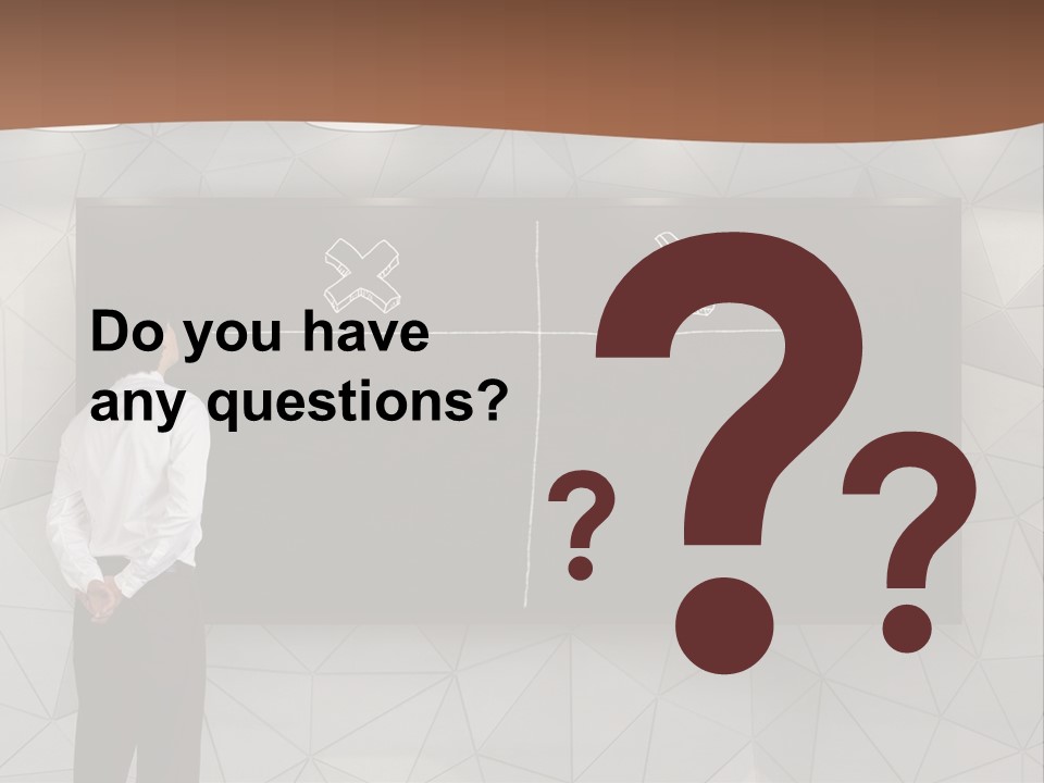 A Man Standing In Front Of A Blackboard With Arrows Drawn On It PowerPoint Template