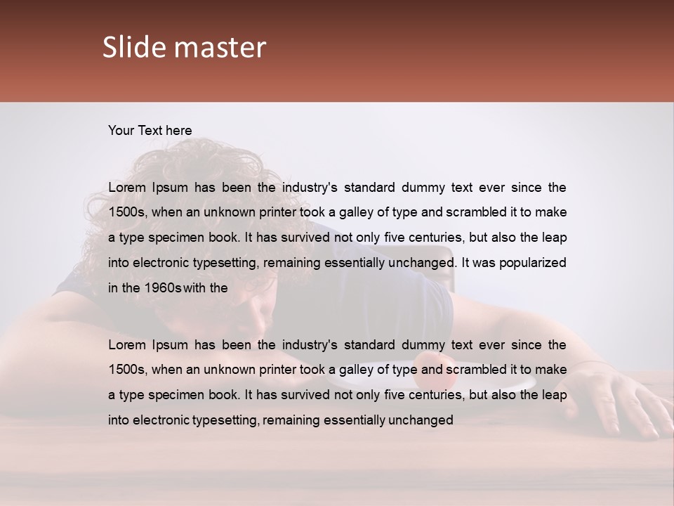 A Man Leaning Over A Table With A Plate Of Food On It PowerPoint Template