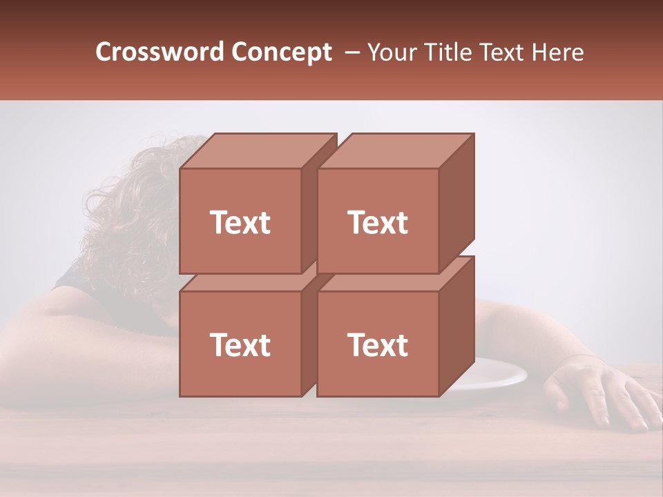 A Man Leaning Over A Table With A Plate Of Food On It PowerPoint Template