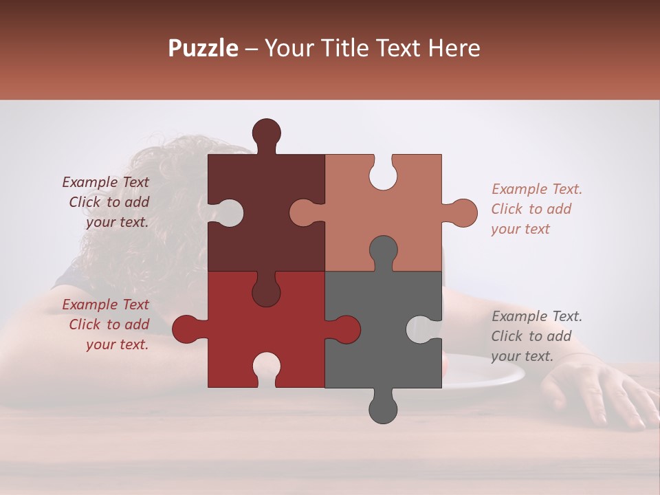 A Man Leaning Over A Table With A Plate Of Food On It PowerPoint Template