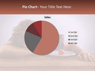 A Man Leaning Over A Table With A Plate Of Food On It PowerPoint Template