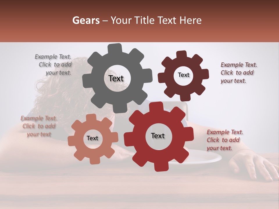 A Man Leaning Over A Table With A Plate Of Food On It PowerPoint Template