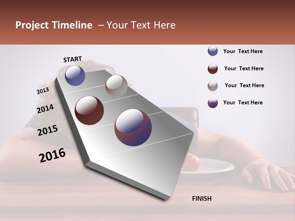 A Man Leaning Over A Table With A Plate Of Food On It PowerPoint Template