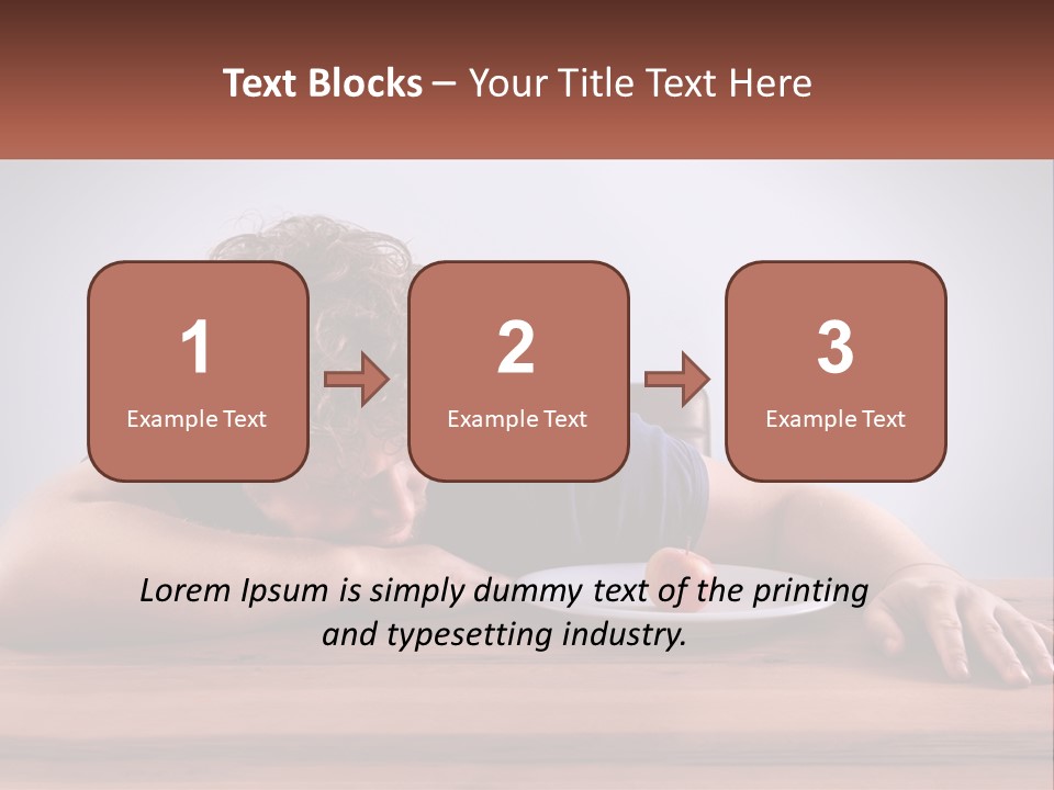 A Man Leaning Over A Table With A Plate Of Food On It PowerPoint Template