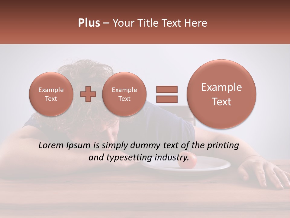 A Man Leaning Over A Table With A Plate Of Food On It PowerPoint Template