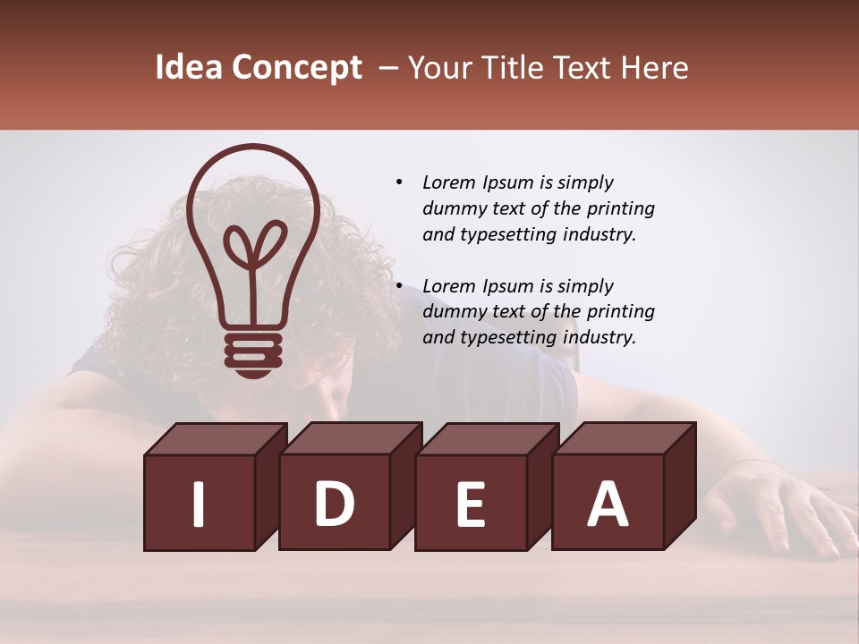 A Man Leaning Over A Table With A Plate Of Food On It PowerPoint Template