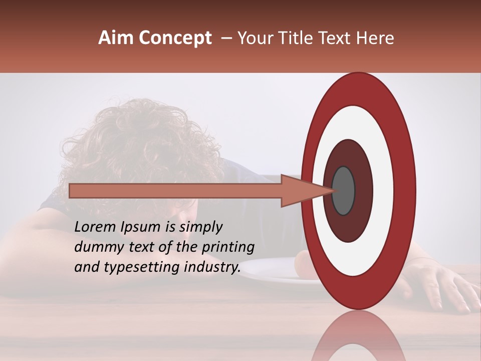A Man Leaning Over A Table With A Plate Of Food On It PowerPoint Template