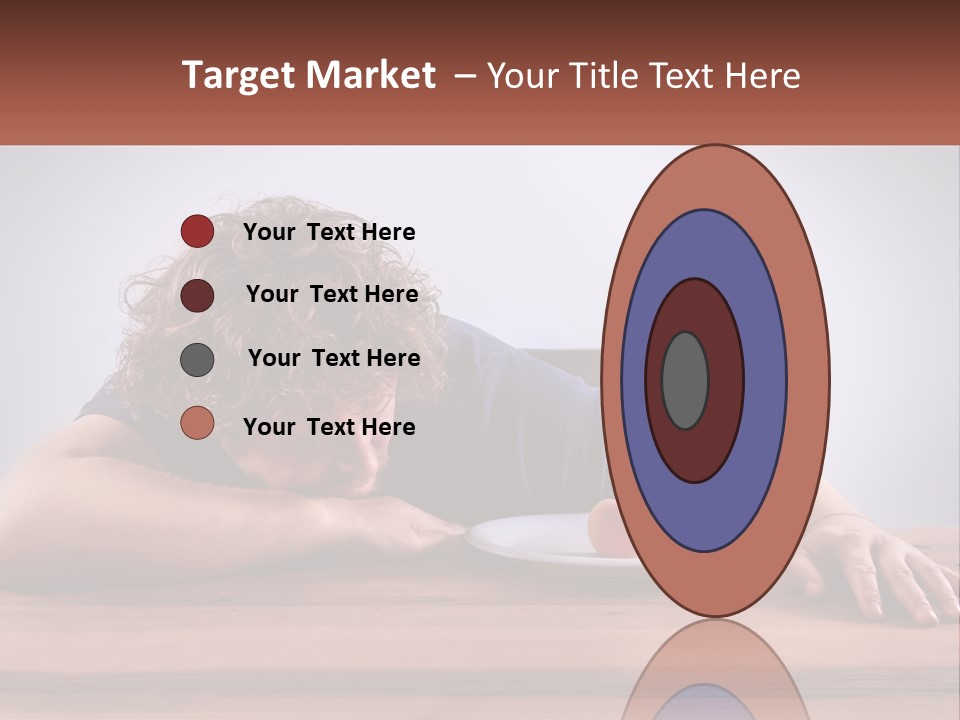 A Man Leaning Over A Table With A Plate Of Food On It PowerPoint Template