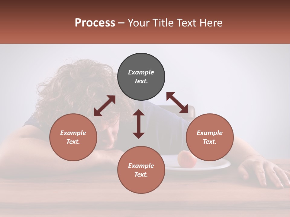 A Man Leaning Over A Table With A Plate Of Food On It PowerPoint Template