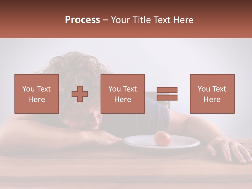 A Man Leaning Over A Table With A Plate Of Food On It PowerPoint Template