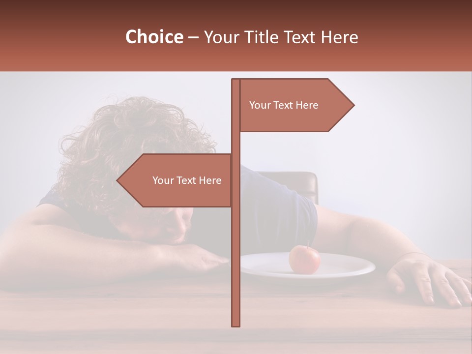 A Man Leaning Over A Table With A Plate Of Food On It PowerPoint Template