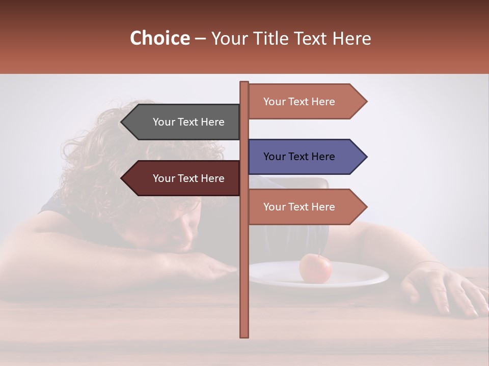 A Man Leaning Over A Table With A Plate Of Food On It PowerPoint Template