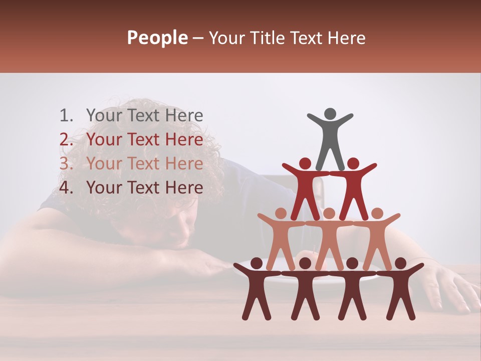A Man Leaning Over A Table With A Plate Of Food On It PowerPoint Template