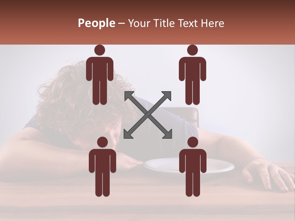 A Man Leaning Over A Table With A Plate Of Food On It PowerPoint Template