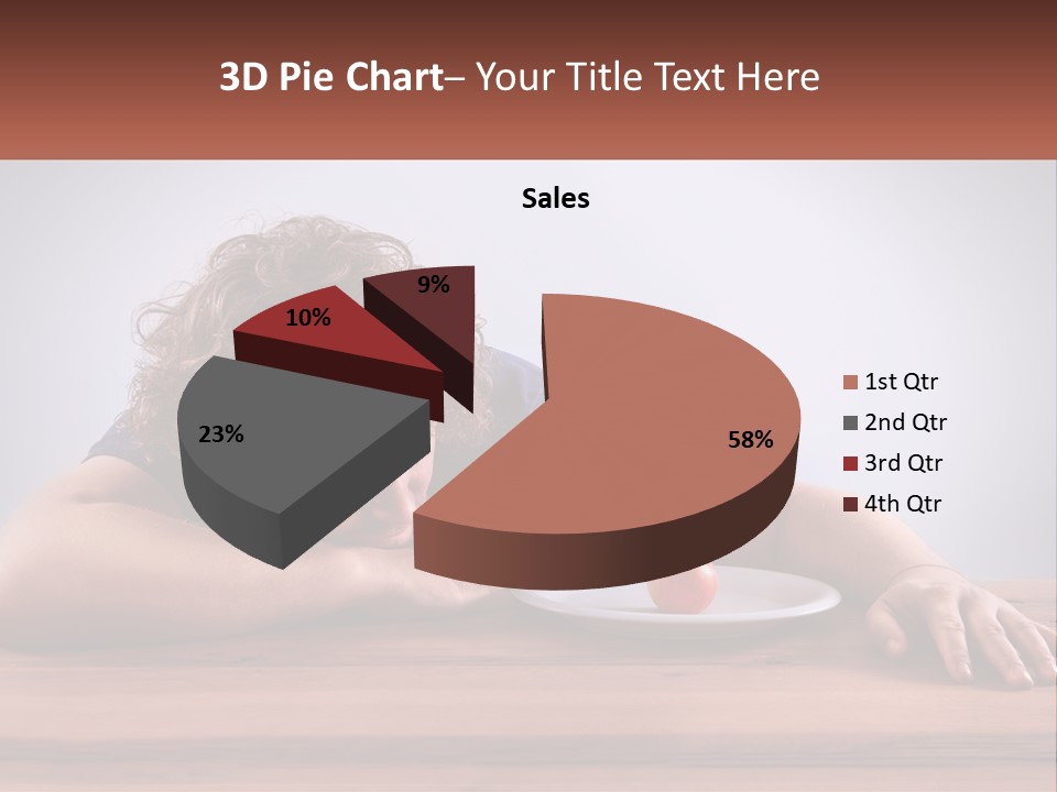 A Man Leaning Over A Table With A Plate Of Food On It PowerPoint Template