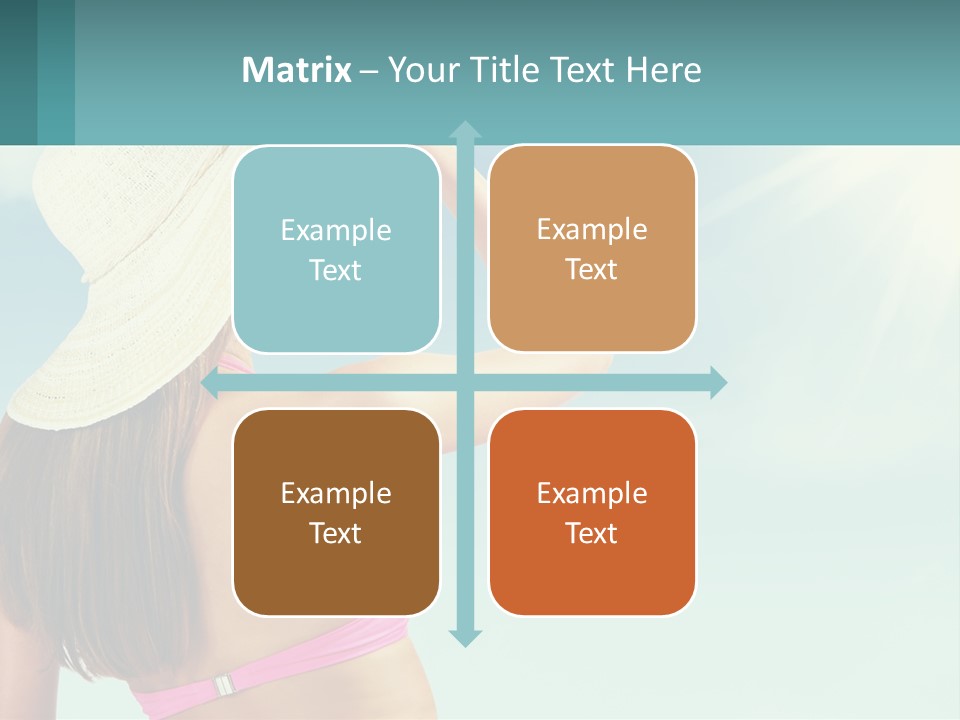 A Woman In A Hat Is Standing On The Beach PowerPoint Template