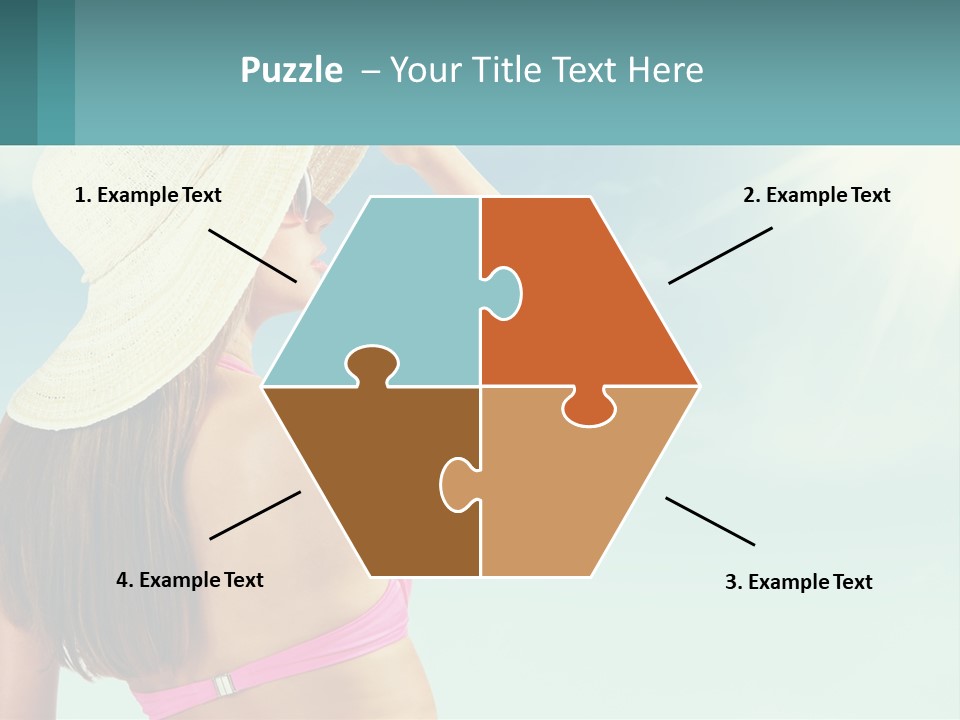 A Woman In A Hat Is Standing On The Beach PowerPoint Template