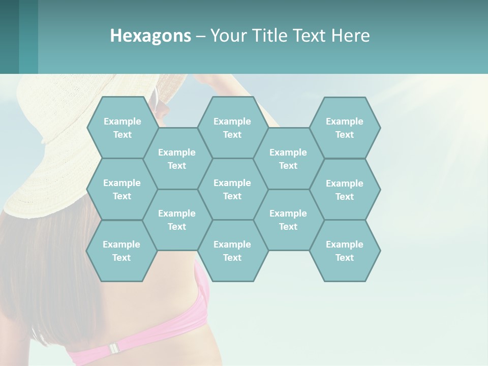 A Woman In A Hat Is Standing On The Beach PowerPoint Template