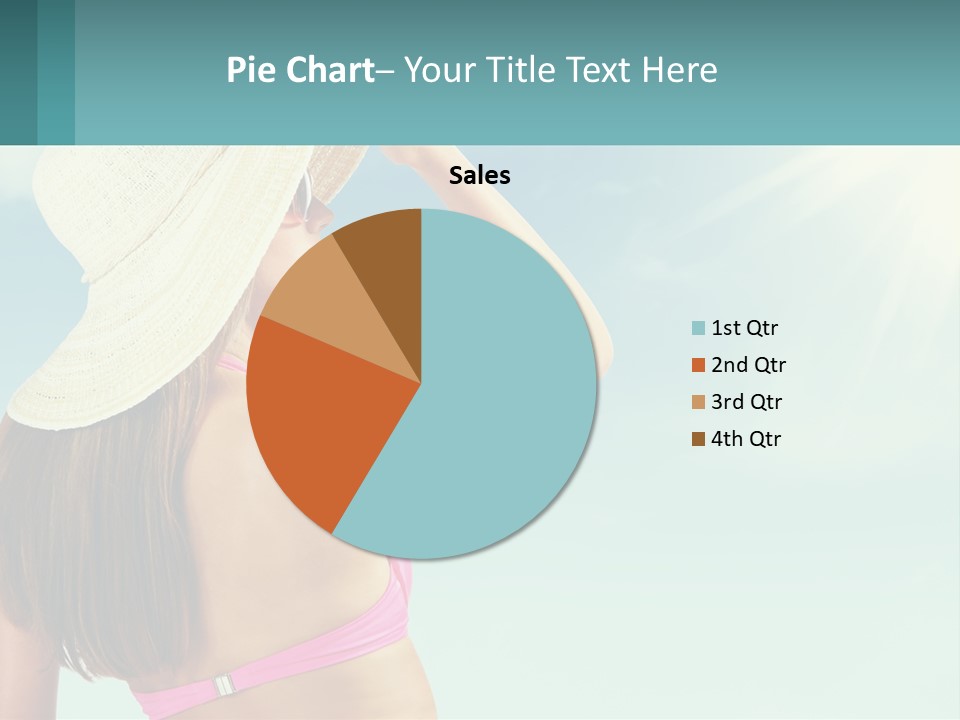 A Woman In A Hat Is Standing On The Beach PowerPoint Template