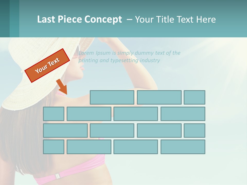 A Woman In A Hat Is Standing On The Beach PowerPoint Template